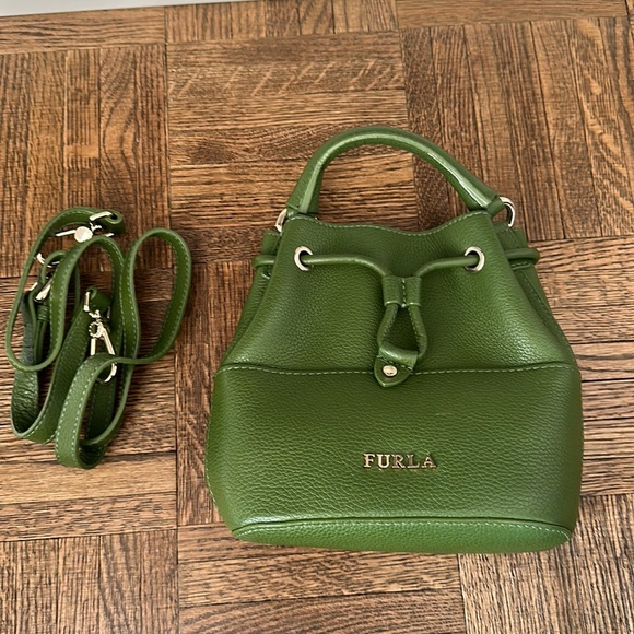 Furla Handbags - Green furla bucket bag with strap